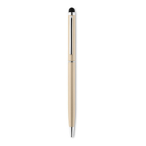 ALBERT hliníkové guličkové pero so stylusom (modrá n.), zlatá