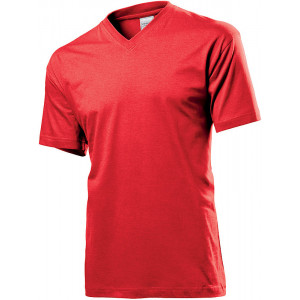 Tričko STEDMAN CLASSIC V-NECK MEN červená XXL