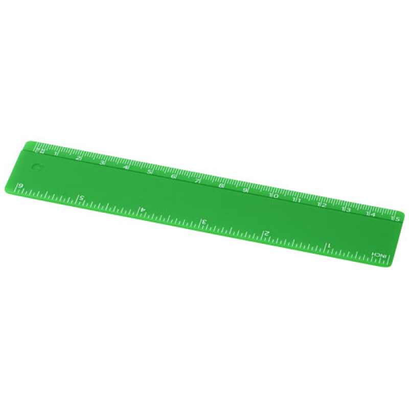15cm pravítko z recyklovaného plastu, zelené