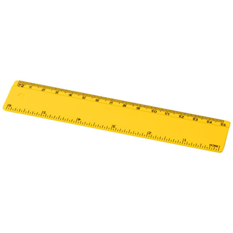 15cm pravítko z recyklovaného plastu, žluté
