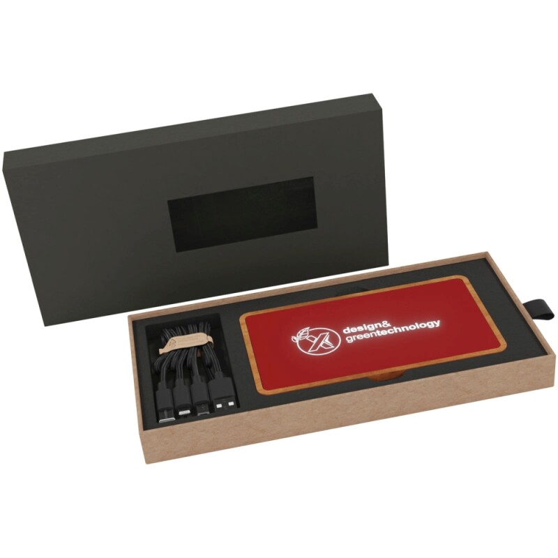 5000mAh svítící bezdrátová powerbanka SCX.design P36, červená