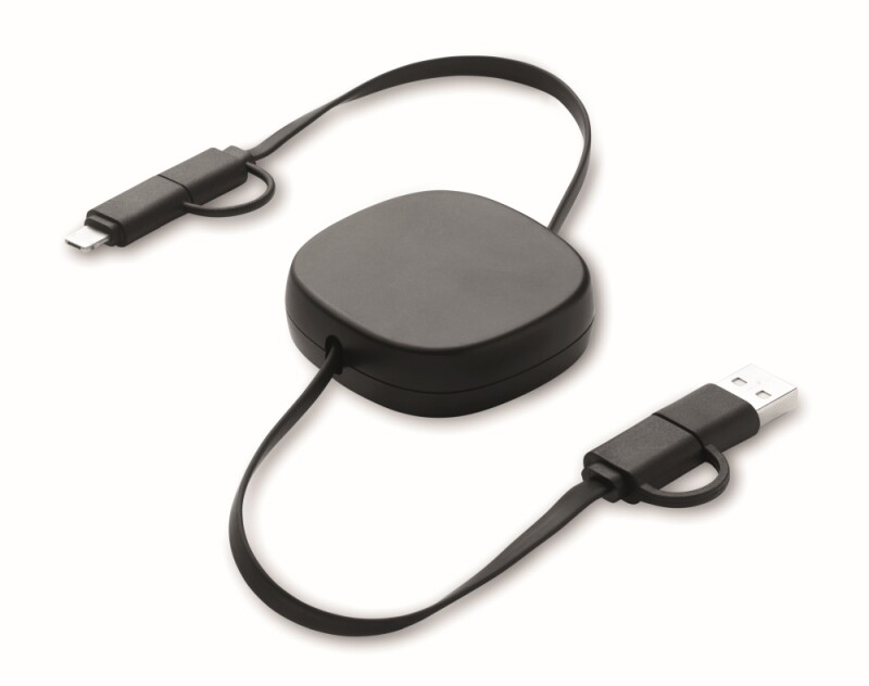 60W svinovací nabíjecí kabel, černá