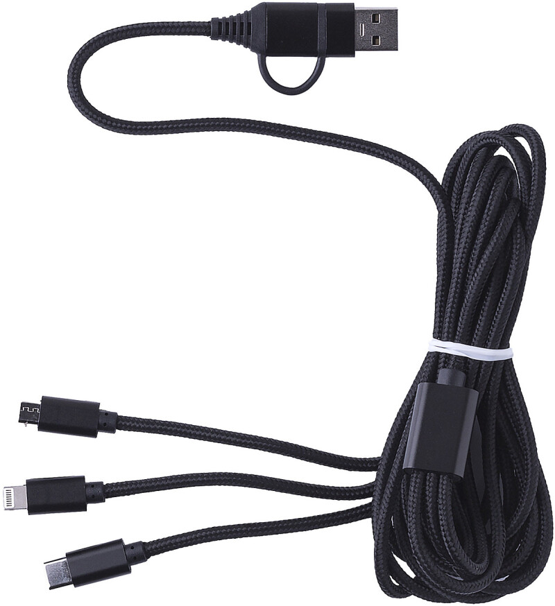 PETLER Nabíjecí kabel s více koncovkami, černá