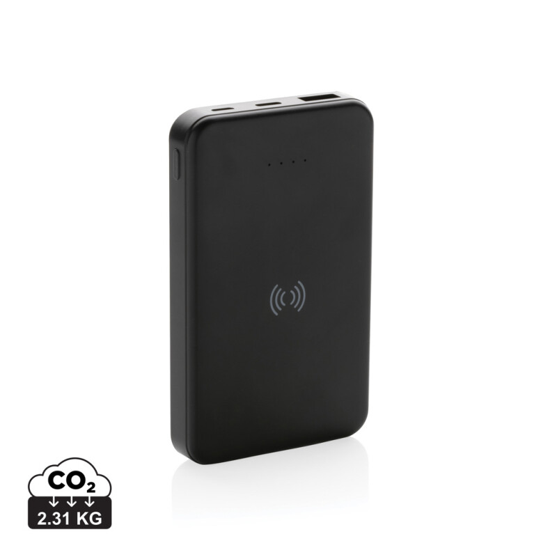 Powerbanka 5000mAh s bezdrátovým nabíjením, černá