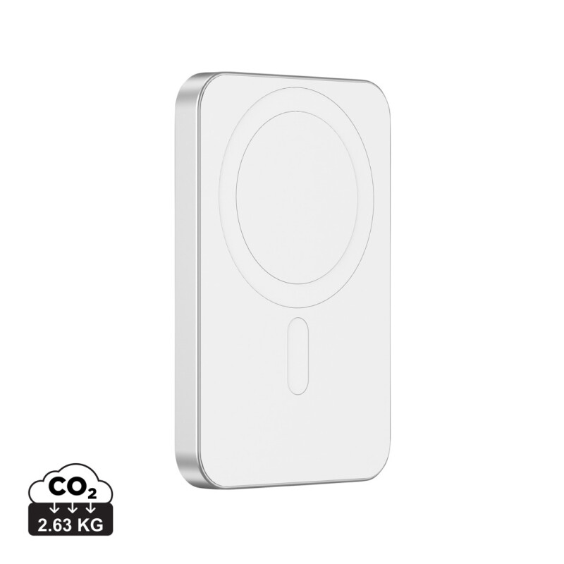 Powerbanka 5000mAh s bezdrátovým nabíjením, stříbrná