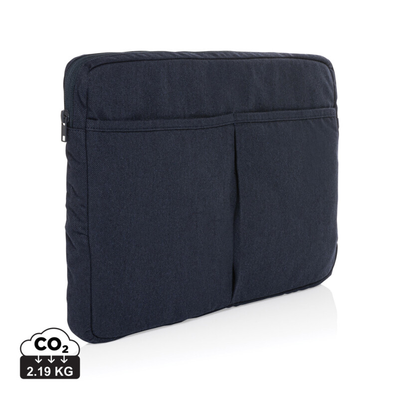 Obal na notebook z recyklované bavlny, námořní modrá