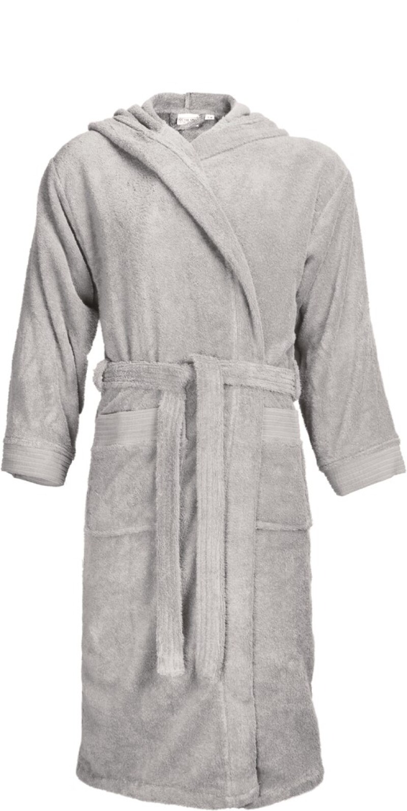 KALEBA Kvalitní župan s kapucí, světle šedá, L/XL