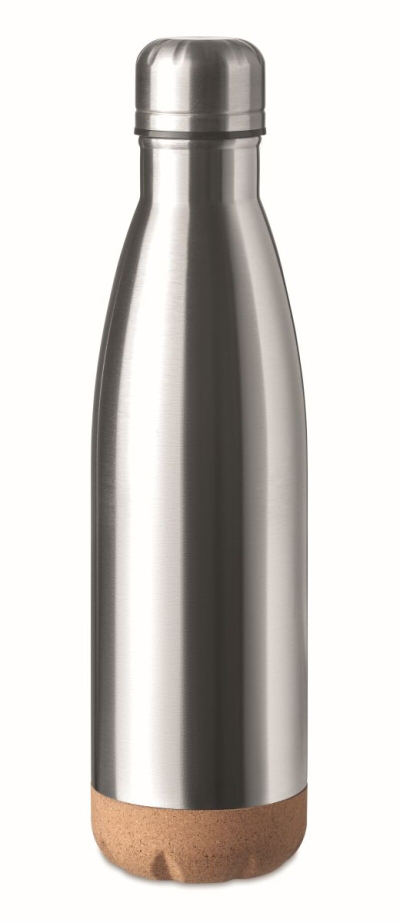 Dvoustěnná láhev s korkovým dnem, objem 500 ml, stříbrná