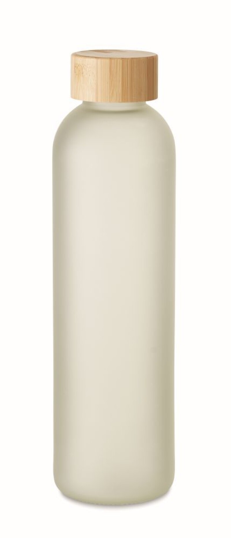 Skleněná láhev na pití s povrchem pro sublimaci, 650ml, bambusové víčko