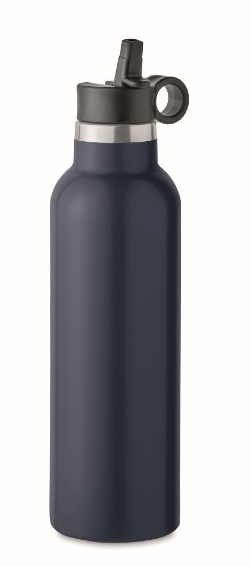 Dvoustěnná láhev na pití 700ml, s integrovaným brčkem, tmavě modrá