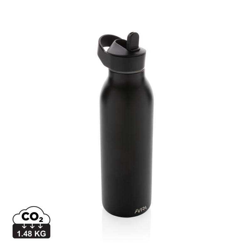 Termo láhev na pití s brčkem, 500ml, černá