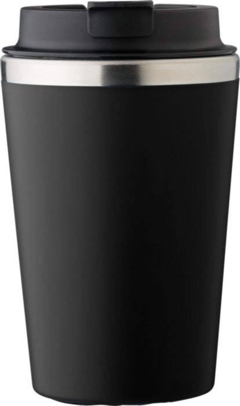 MARON Cestovní hrnek z nerezové oceli a PP, 350 ml, černá