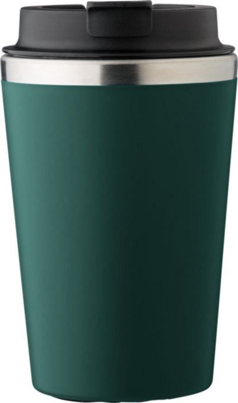 MARON Cestovní hrnek z nerezové oceli a PP, 350 ml, tmavě zelená