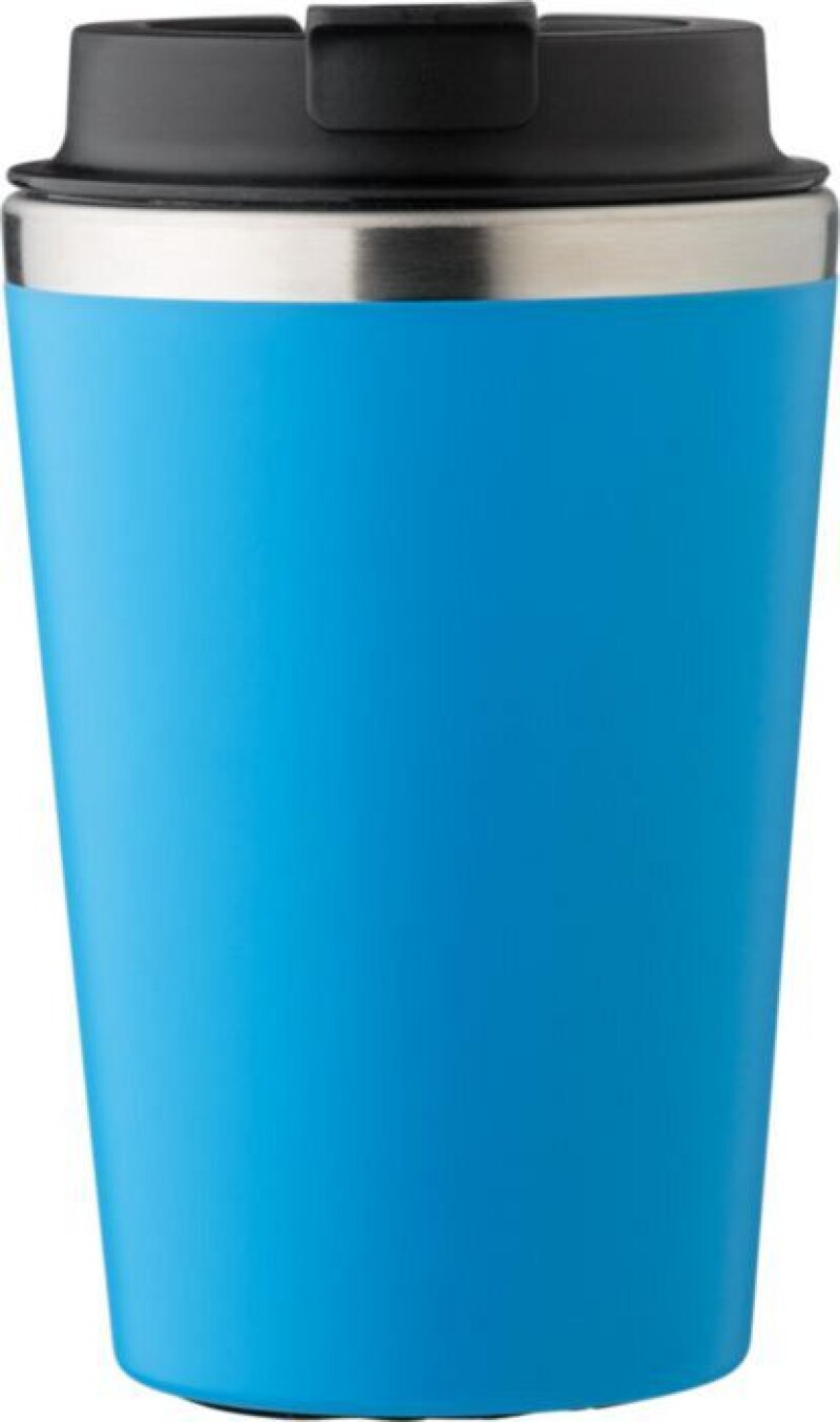 MARON Cestovní hrnek z nerezové oceli a PP, 350 ml, světle modá