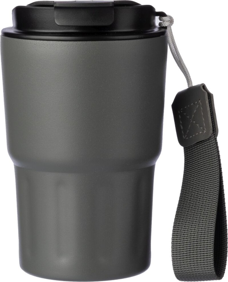 EVREN Nerezový dvoustěnný hrnek, 320 ml, šedá