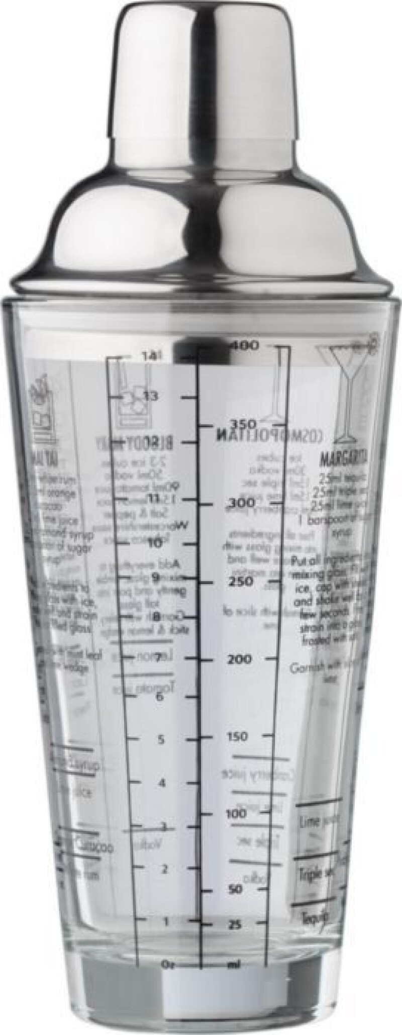 Skleněný šejkr na koktejly, 400 ml