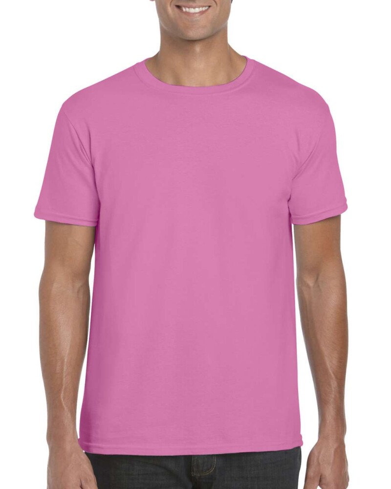 Triko GILDAN SOFTSTYLE ADULT T-SHIRT 153g, růžová, L