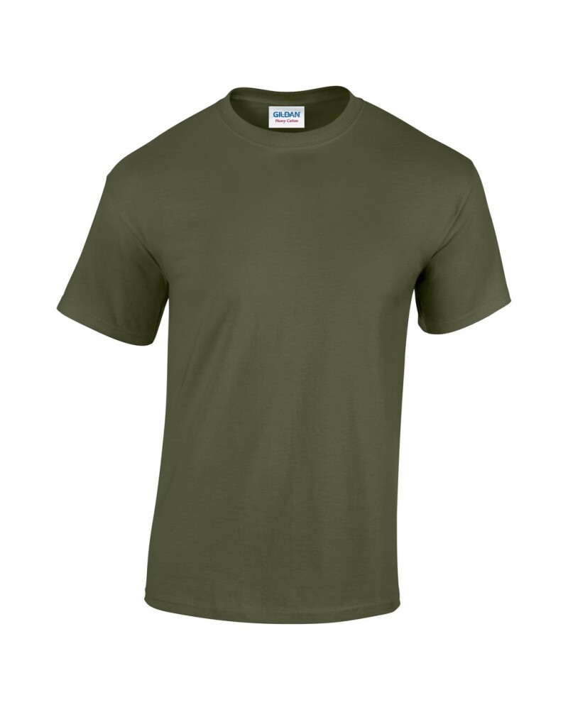 Triko GILDAN HEAVY COTTON ADULT T-SHIRT 180g, vojenská zelená tmavá, S