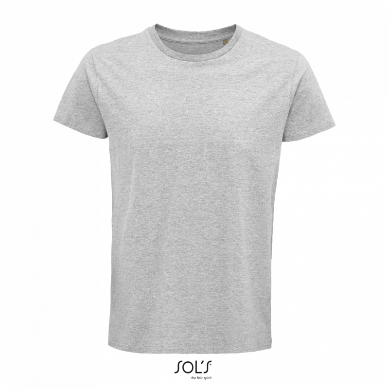 Pánské tričko SOLS CRUSADER MEN - ROUND-NECK FITTED JERSEY T-SHIRT, světle šedý melír, 4XL