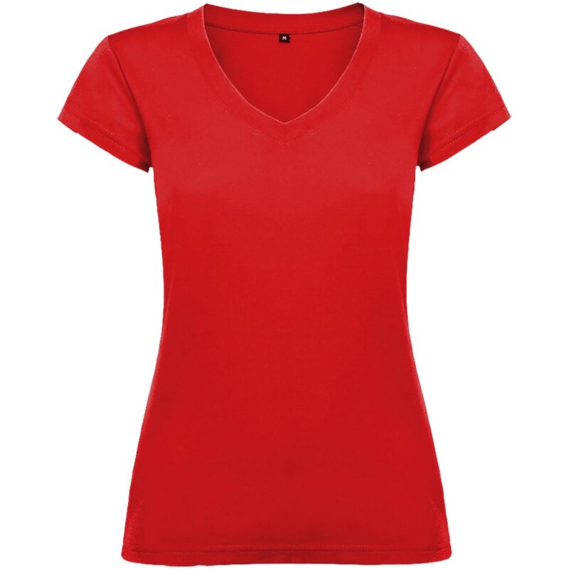 Dámské tričko s krátkým rukávem a výstřihem do V, ROLY VICTORIA, červená, vel. 2XL