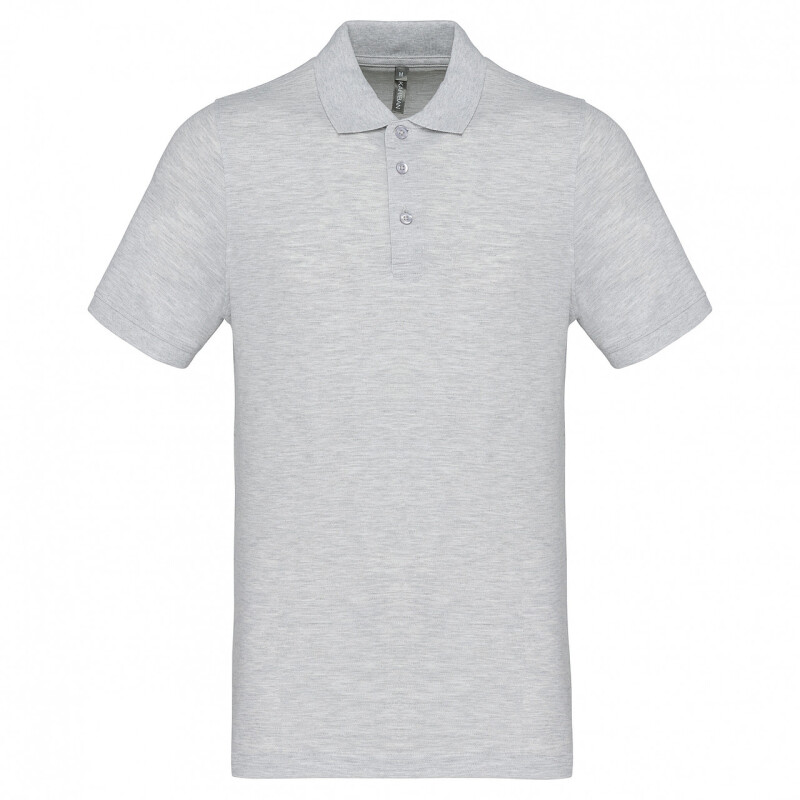 Pánské polotriko KARIBAN SHORT-SLEEVED PIQUÉ POLO SHIRT, světle šedá, XL