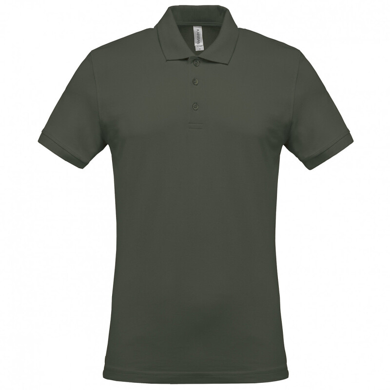 Pánské polotriko KARIBAN SHORT-SLEEVED PIQUÉ POLO SHIRT, vojenská zelená tmavá, 3XL