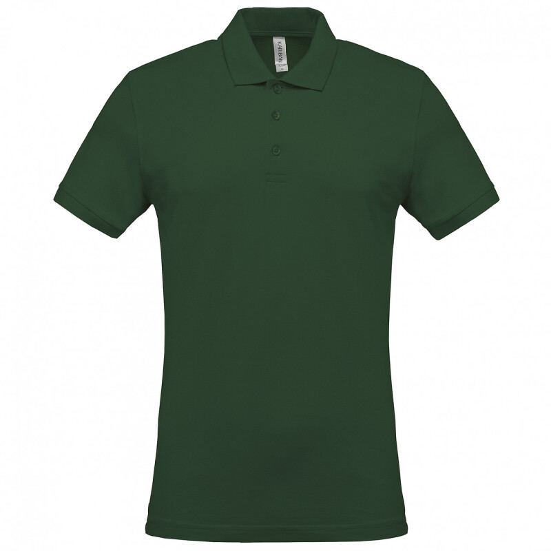 Pánské polotriko KARIBAN SHORT-SLEEVED PIQUÉ POLO SHIRT, tmavě zelená, S