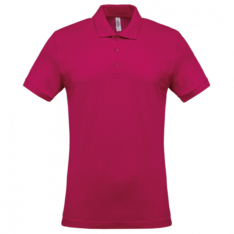 Pánské polotriko KARIBAN SHORT-SLEEVED PIQUÉ POLO SHIRT, fuksiová, 3XL