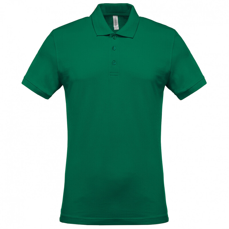 Pánské polotriko KARIBAN SHORT-SLEEVED PIQUÉ POLO SHIRT, středně zelená, 2XL