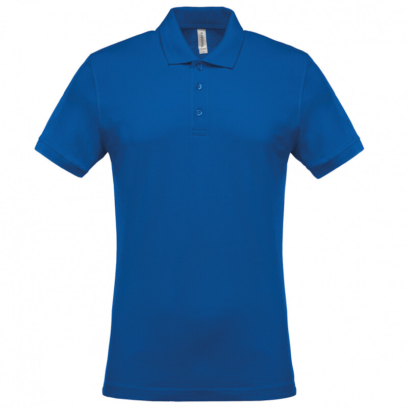 Pánské polotriko KARIBAN SHORT-SLEEVED PIQUÉ POLO SHIRT, královská modrá, 2XL