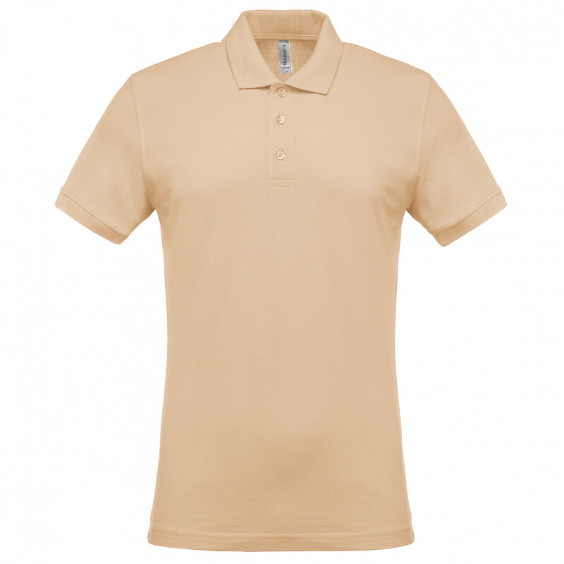Pánské polotriko KARIBAN SHORT-SLEEVED PIQUÉ POLO SHIRT, béžová, 2XL
