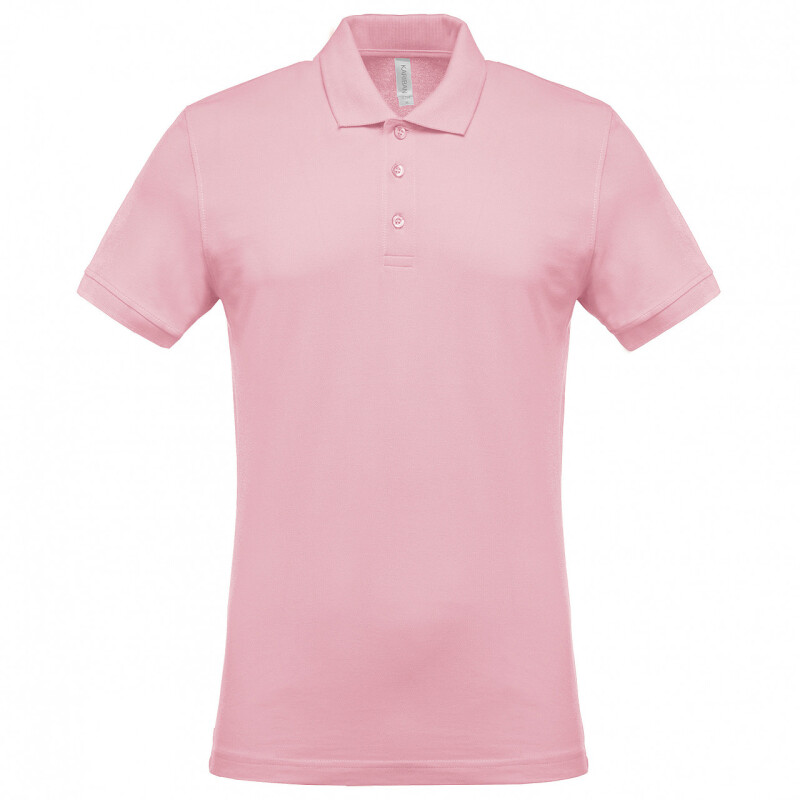Pánské polotriko KARIBAN SHORT-SLEEVED PIQUÉ POLO SHIRT, světle růžová, S