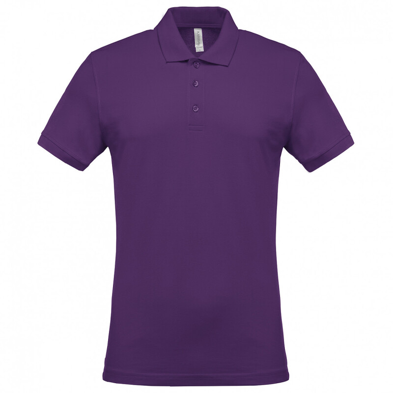 Pánské polotriko KARIBAN SHORT-SLEEVED PIQUÉ POLO SHIRT, tmavě fialová, M