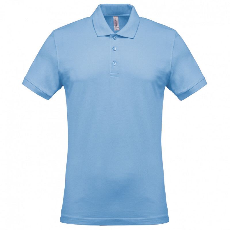 Pánské polotriko KARIBAN SHORT-SLEEVED PIQUÉ POLO SHIRT, světle modrá, 3XL