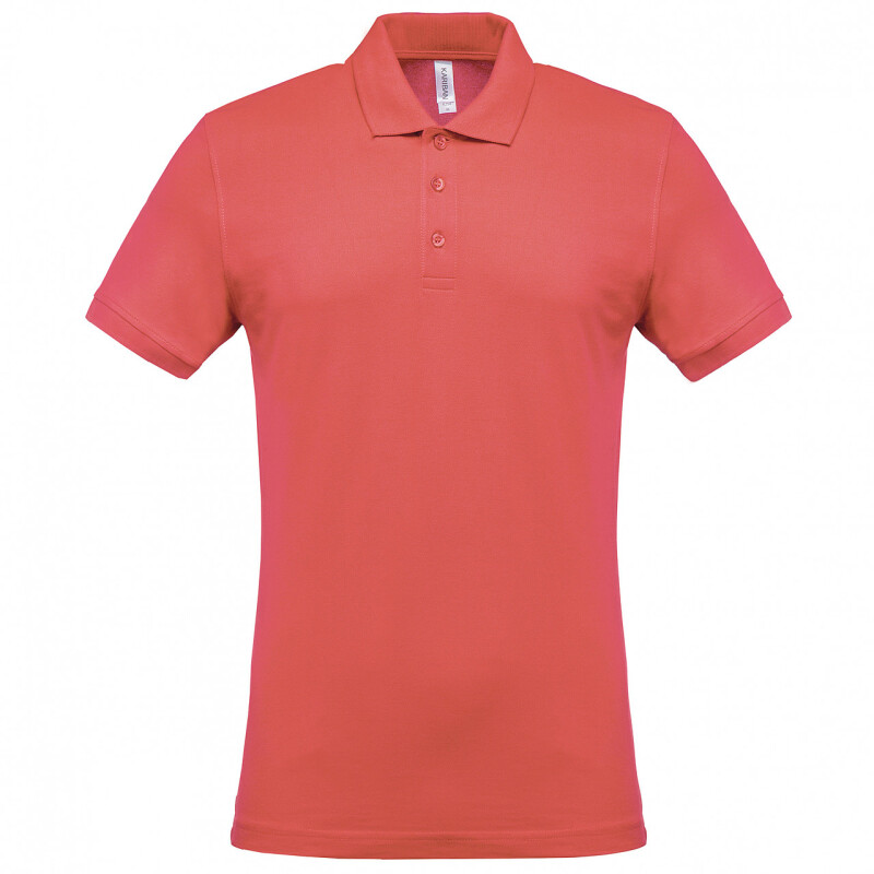 Pánské polotriko KARIBAN SHORT-SLEEVED PIQUÉ POLO SHIRT, korálově červená, 4XL