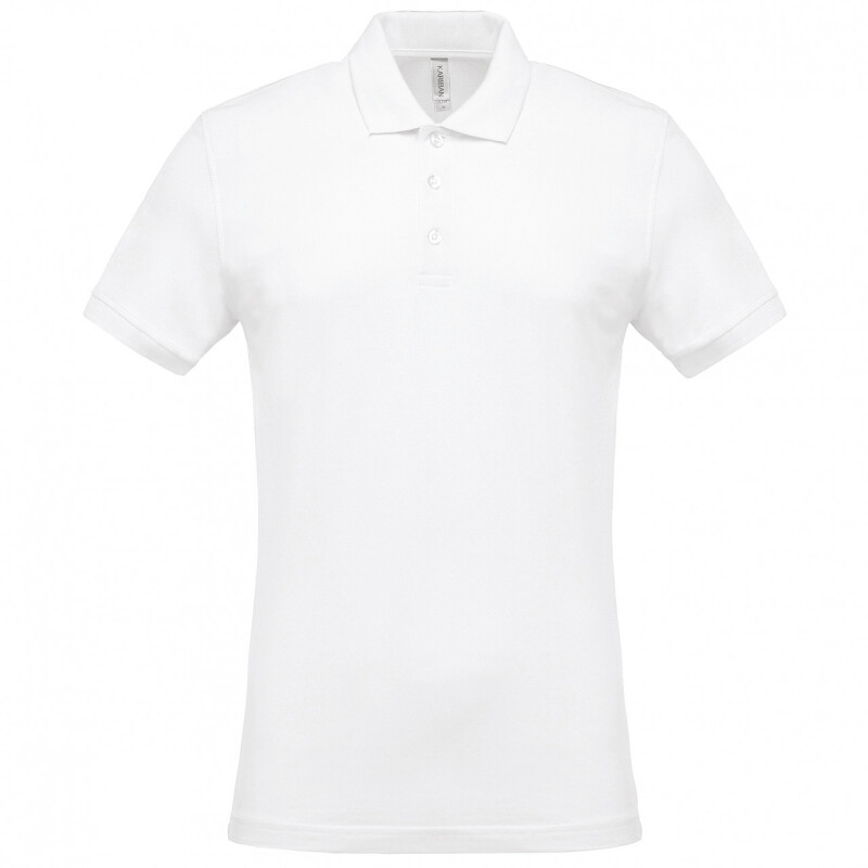 Pánské polotriko KARIBAN SHORT-SLEEVED PIQUÉ POLO SHIRT, bílá, 4XL