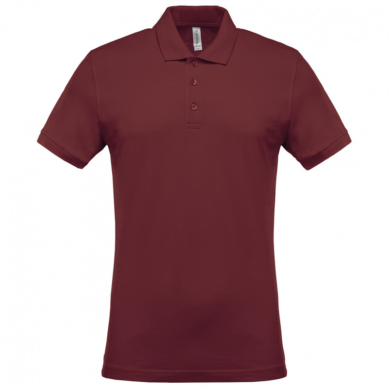 Pánské polotriko KARIBAN SHORT-SLEEVED PIQUÉ POLO SHIRT, vínová, 3XL