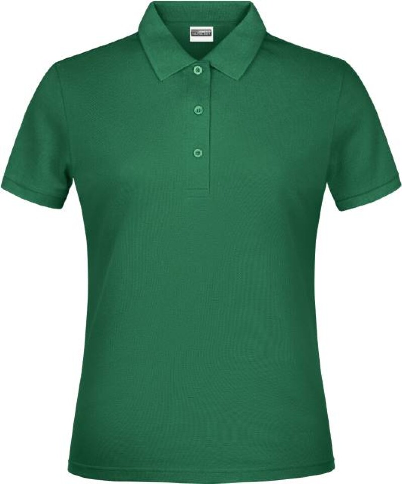 Dámské piqué polo James & Nicholson, středně zelená, XXL