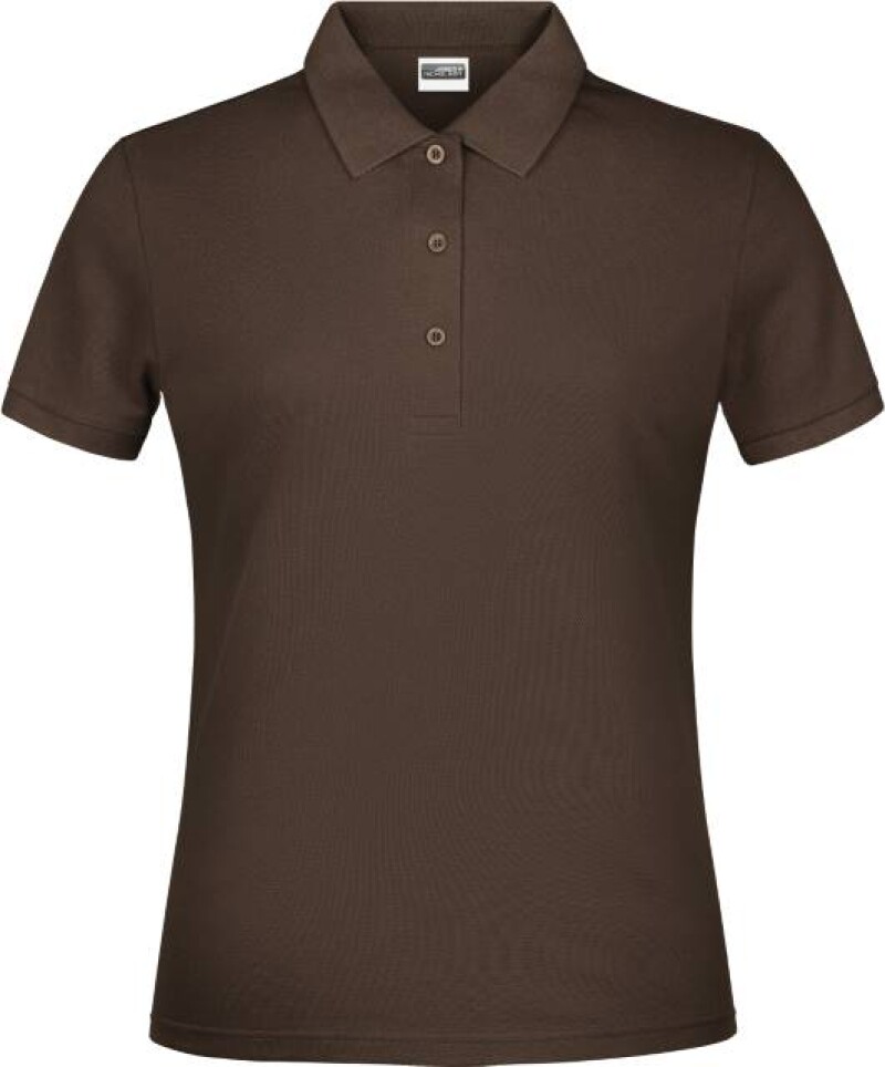 Dámské piqué polo James & Nicholson, hnědá, XL