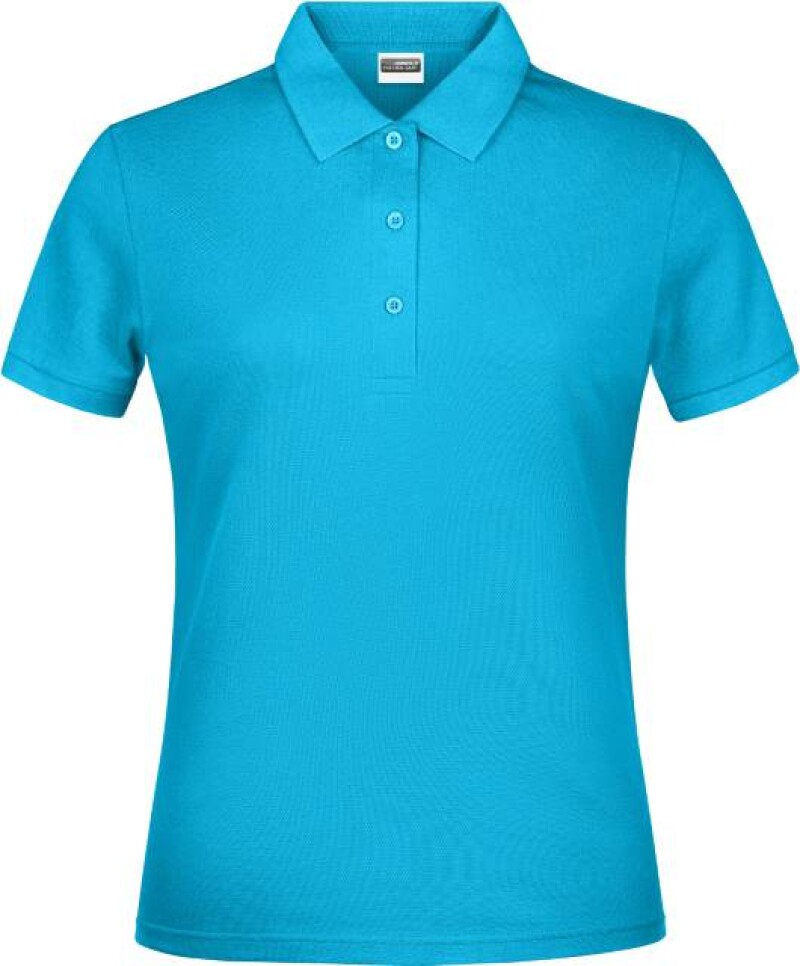 Dámské piqué polo James & Nicholson, tyrkysová, XXL