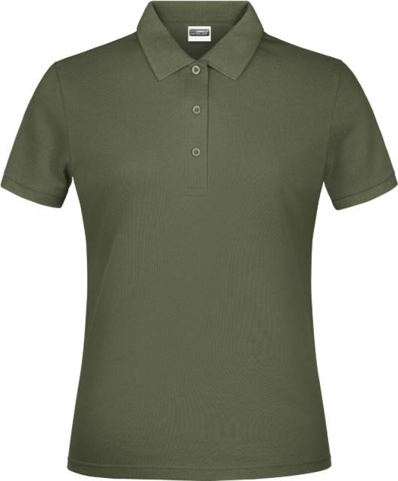 Dámské piqué polo James & Nicholson, sv. vojenská zelená, M