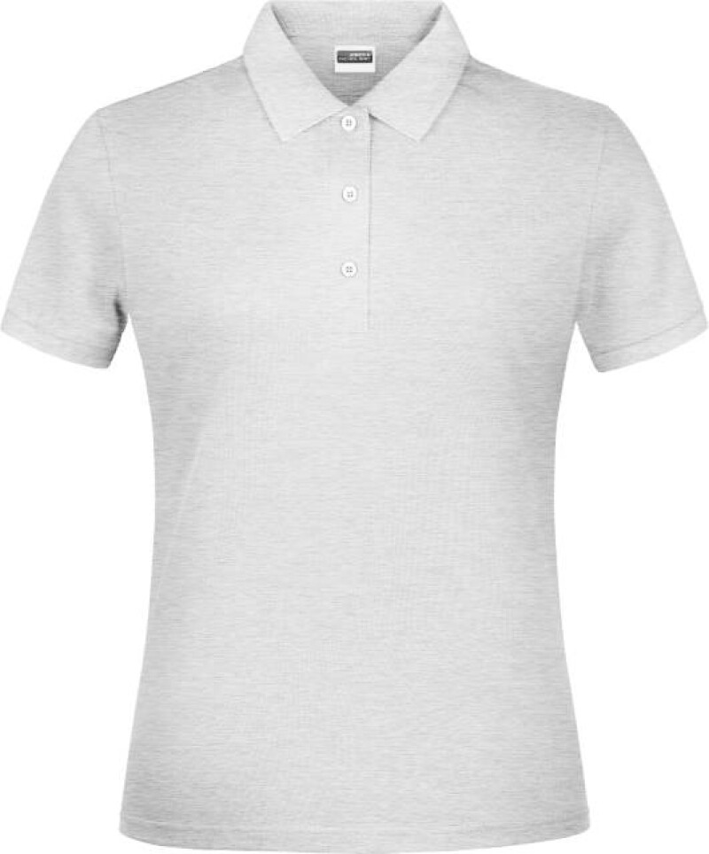 Dámské piqué polo James & Nicholson, světle šedý melír, XXL