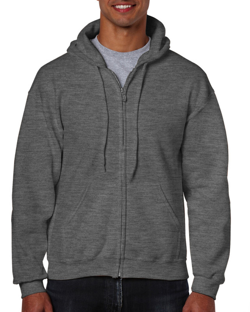 Pánská mikina GILDAN HEAVY BLEND ADULT FULL ZIP HOODED 271g, tmavě šedá, M