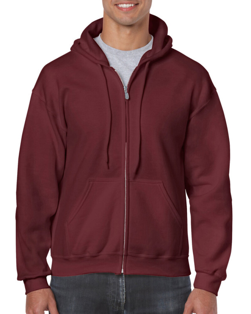 Pánská mikina GILDAN HEAVY BLEND ADULT FULL ZIP HOODED 271g, červenohnědá, XL