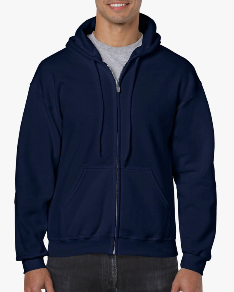 Pánská mikina GILDAN HEAVY BLEND ADULT FULL ZIP HOODED 271g, námořní modrá, 4XL