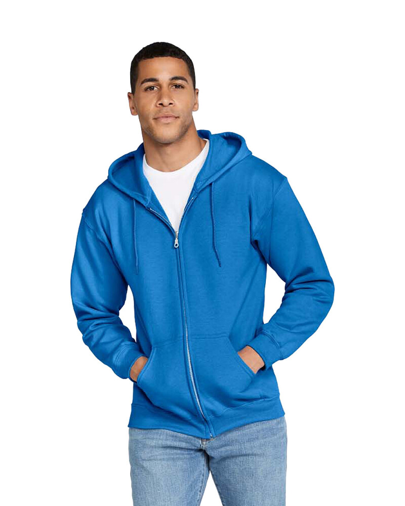 Pánská mikina GILDAN HEAVY BLEND ADULT FULL ZIP HOODED 271g, královská modrá, 2XL
