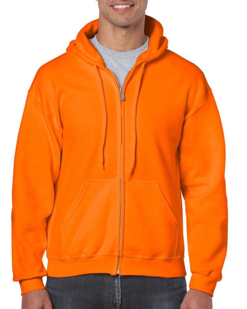 Pánská mikina GILDAN HEAVY BLEND ADULT FULL ZIP HOODED 271g, světle oranžová, 3XL