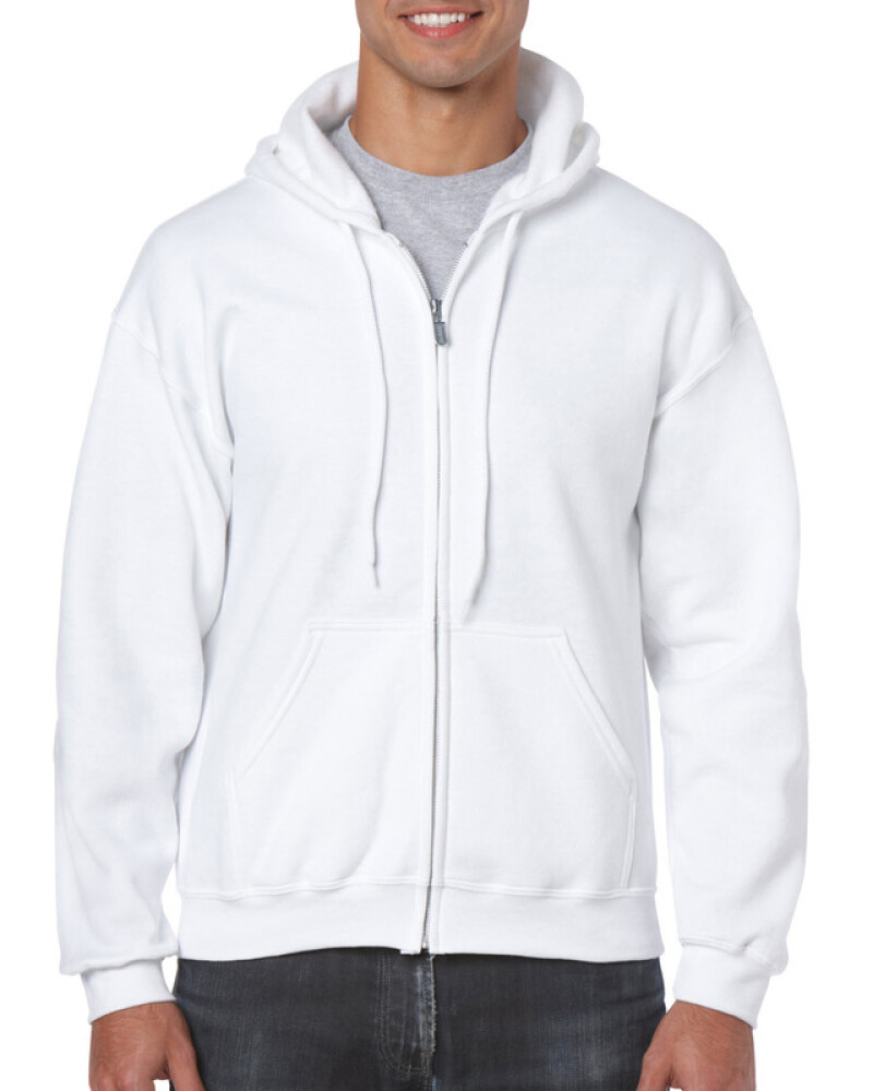 Pánská mikina GILDAN HEAVY BLEND ADULT FULL ZIP HOODED 271g, bílá, S