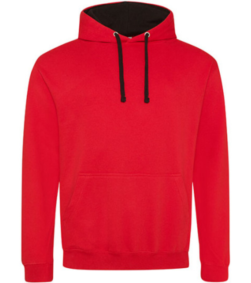 Unisex mikina s kapucí AWDIS VARSITY HOODIE, červená/černá, velikost M
