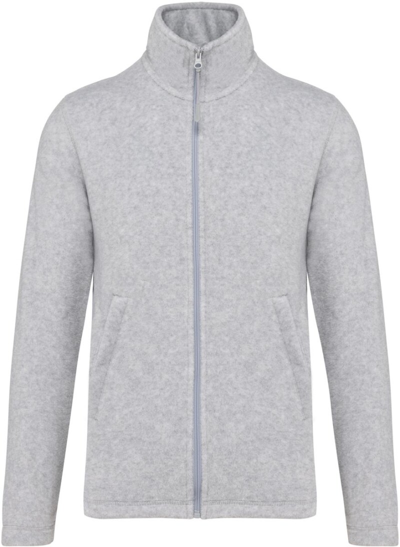 Pánská mikrofleecová mikina Kariban fleece jacket men, šedá, vel. XL